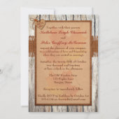 IMITATE Burlap, Holz, Blätter, FOTO Hochzeit Herz Einladung (Rückseite)