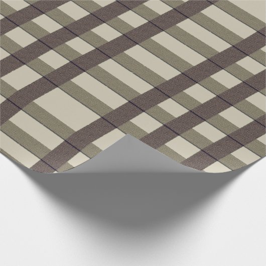 Imitate Burlap Kariert Design- Country Taupe Set Geschenkpapier (Ecke)