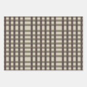 Imitate Burlap Kariert Design- Country Taupe Set Geschenkpapier Set (Vorderseite)