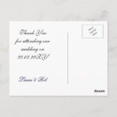 IMITATE Burlap, Marineblau und Weiß Spitze Danke Postkarte (Rückseite)