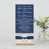 IMITATE Burlap, rustikale Hochzeitsprogramme Teelä Programm (Stehend Vorderseite)