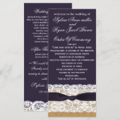 IMITATE Burlap, rustikale Hochzeitsprogramme Teelä Programm (Vorne/Hinten)