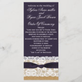 IMITATE Burlap, rustikale Hochzeitsprogramme Teelä Programm (Vorderseite)