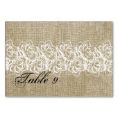 Imitate Burlap und Lace Tischnummer (Rückseite)