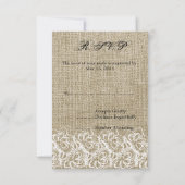 Imitate Burlap und Lace UAWG RSVP Karte (Vorderseite)
