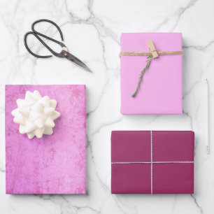 Imitate Burst Pink Velvet Geschenkpapier Set