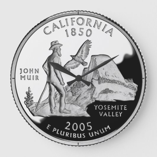Imitate California Staat Quarter Yosemite Valle Mu Große Wanduhr (Vorderseite)