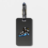 Imitate Carbon Fiber Hockey-Skate Gepäckanhänger (Rückseite vertikal)