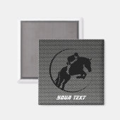 Imitate Carbon Fibre Reittier Magnet (Vorderseite/Rückseite)