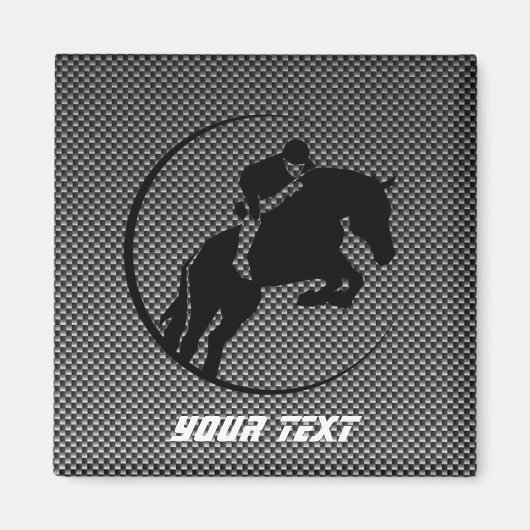 Imitate Carbon Fibre Reittier Magnet (Vorne)