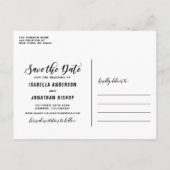 Imitate Chalkboard Drei FotoCollage Save the Date Ankündigungspostkarte (Rückseite)