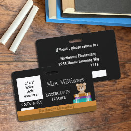 Imitate Chalkboard Early Ed Teacher Foto ID Abzeic Ausweis