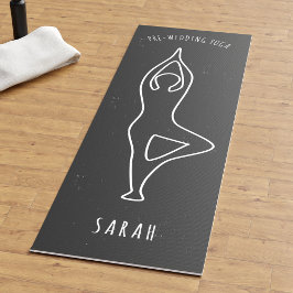 Imitate Chalkboard Hochzeit Bäume Pose Kontur Yoga Yogamatte