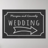Imitate Chalkboard Wedding Direction Poster (Vorne)