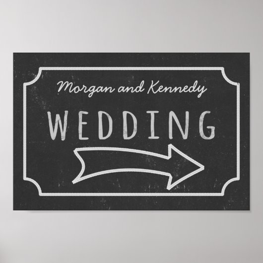 Imitate Chalkboard Wedding Direction Poster (Vorne)