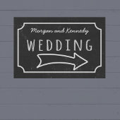 Imitate Chalkboard Wedding Direction Poster