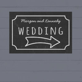 Imitate Chalkboard Wedding Direction Poster