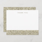 Imitate Champagne Gold Glitzer Vielen Dank Dankeskarte (Vorne/Hinten)