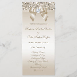 Imitate Champagne Sequins Diamond Bow Wedding Prog Programm