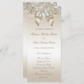 Imitate Champagne Sequins Diamond Bow Wedding Prog Programm (Vorne/Hinten)