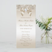 Imitate Champagne Sequins Diamond Bow Wedding Prog Programm (Stehend Vorderseite)