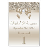 Imitate Champagnersequenzen und Bows Tischnummer (Rückseite)