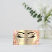 Imitate Champaigne Gold Glitzer Makeup Lashes Visitenkarte (Stehend Vorderseite)