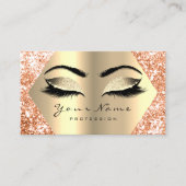 Imitate Champaigne Gold Glitzer Makeup Lashes Visitenkarte (Vorderseite)