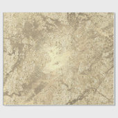 Imitate Champaigne Gold Marble Metallic Stroke Geschenkpapier (Flach)