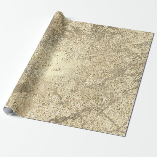 Imitate Champaigne Gold Marble Metallic Stroke Geschenkpapier (Ungerollt)