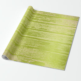Imitate Champaigne Gold Wood Shabby Lime Green Geschenkpapier