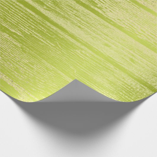 Imitate Champaigne Gold Wood Shabby Lime Green Geschenkpapier (Ecke)