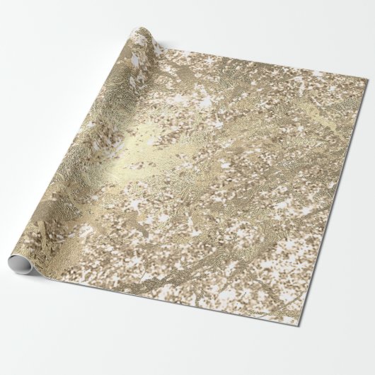 Imitate Champaigne Rose Gold Marble Metallic Funke Geschenkpapier (Ungerollt)