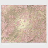 Imitate Champaigne Rose Gold Marble Metallic Strok Geschenkpapier (Flach)