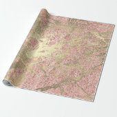 Imitate Champaigne Rose Gold Marble Metallic Strok Geschenkpapier (Ungerollt)
