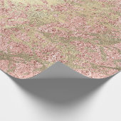 Imitate Champaigne Rose Gold Marble Metallic Strok Geschenkpapier (Ecke)