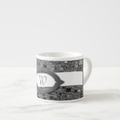 Imitate Chrome Mini Box Design & Monogram Espressotasse (Vorderseite Rechts)