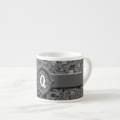 Imitate Chrome Mini Box Design & Monogram Espressotasse (Vorderseite Rechts)