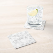 Imitate Classic White und Gray Carrera Marmor Rechteckiger Pappuntersetzer (Vor Ort)