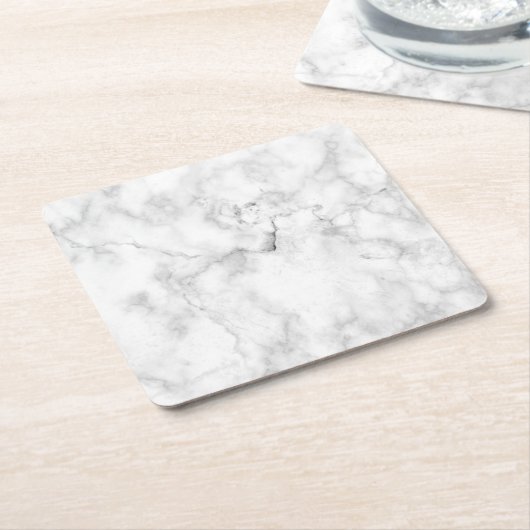 Imitate Classic White und Gray Carrera Marmor Rechteckiger Pappuntersetzer (angewinkelt)