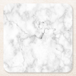 Imitate Classic White und Gray Carrera Marmor Rechteckiger Pappuntersetzer