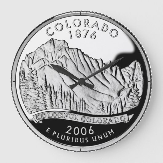 Imitate Colorado Staat Quarter Rocky Mountains Bäu Große Wanduhr (Vorderseite)