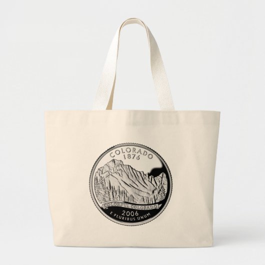 Imitate Colorado Staat Quarter Rocky Mountains Bäu Jumbo Stoffbeutel (Vorne)