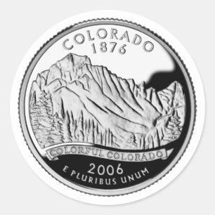 Imitate Colorado Staat Quarter Rocky Mountains Bäu Runder Aufkleber