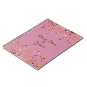 Imitate Confetti Glitzer Fossilienfisch Rosa Notizblock (Linke Seite)