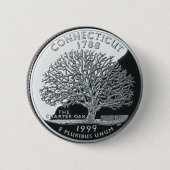 Imitate Connecticut Staat Quarter Charterbaum Button (Vorderseite)