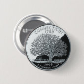 Imitate Connecticut Staat Quarter Charterbaum Button (Vorne & Hinten)