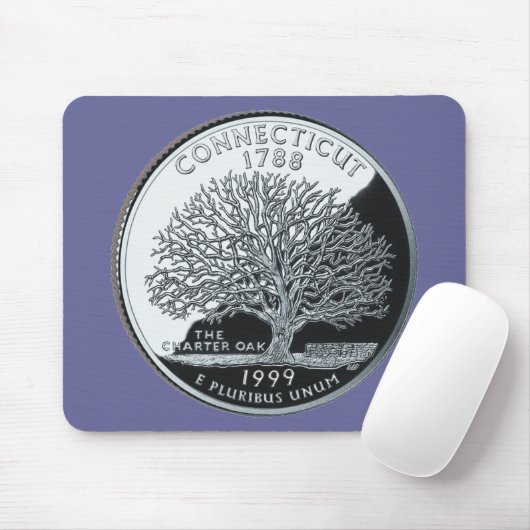 Imitate Connecticut Staat Quarter Charterbaum Mousepad (Mit Mouse)
