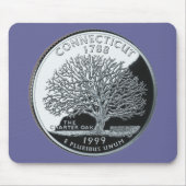 Imitate Connecticut Staat Quarter Charterbaum Mousepad (Vorne)