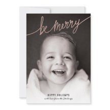 Imitate Copper Foil Script Holiday Foto Card